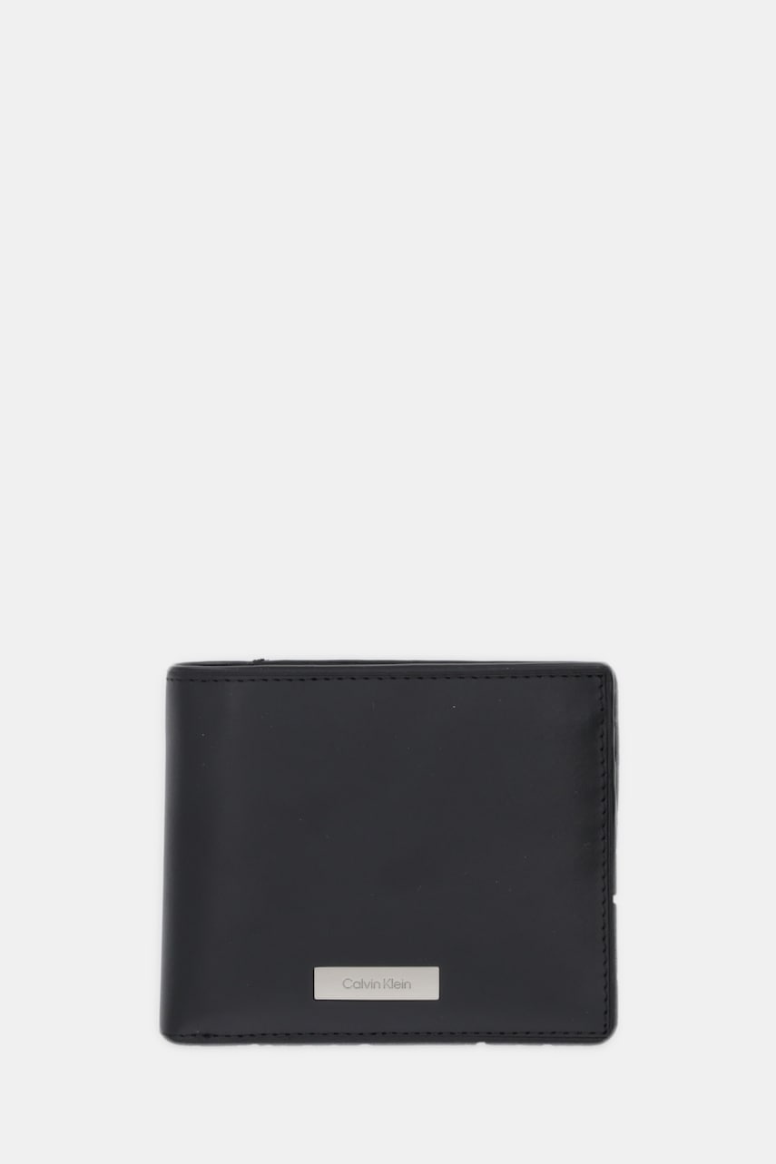 Levně Kožená peněženka Calvin Klein pánská, černá barva, LV04D1067G