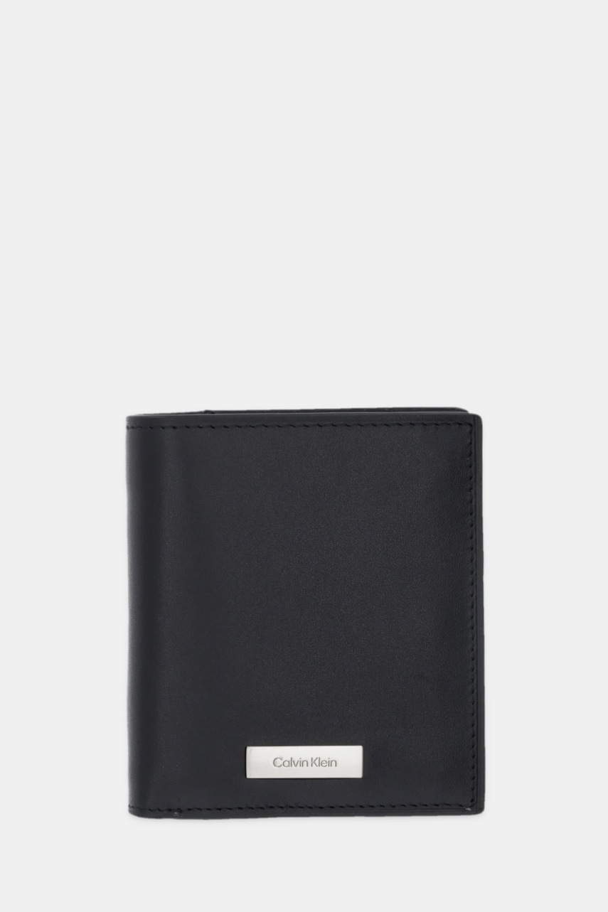 Levně Kožená peněženka Calvin Klein pánská, černá barva, LV04D1068G