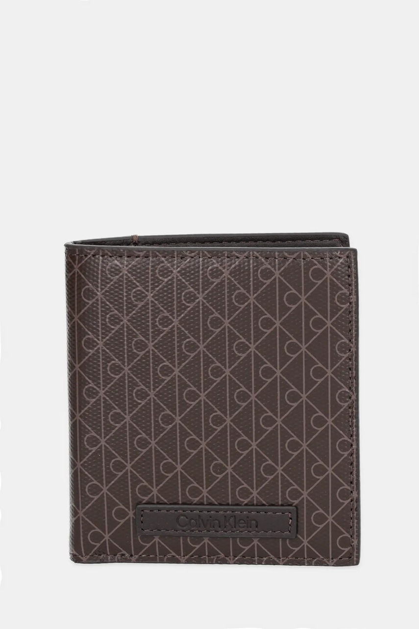 Levně Peněženka Calvin Klein pánská, hnědá barva, LV04D1084G