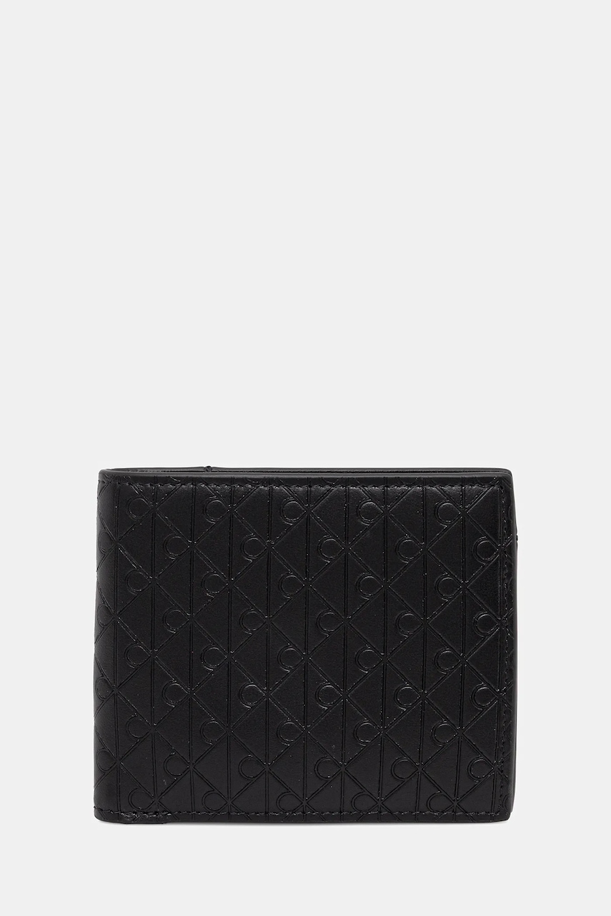 Levně Kožená peněženka Calvin Klein pánská, černá barva, LV04D1129G