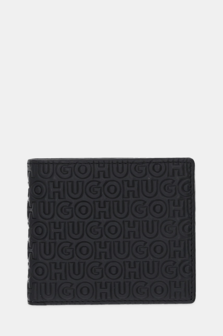 HUGO portofel de piele culoarea negru, 50552780
