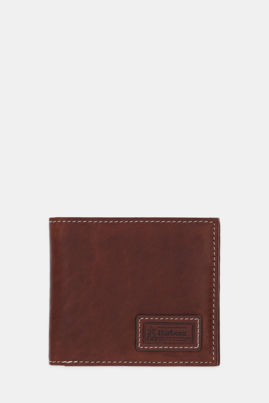 Barbour portofel de piele culoarea maro, MLG0074