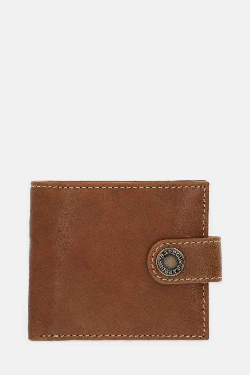 Barbour portofel de piele culoarea maro, MLG0075