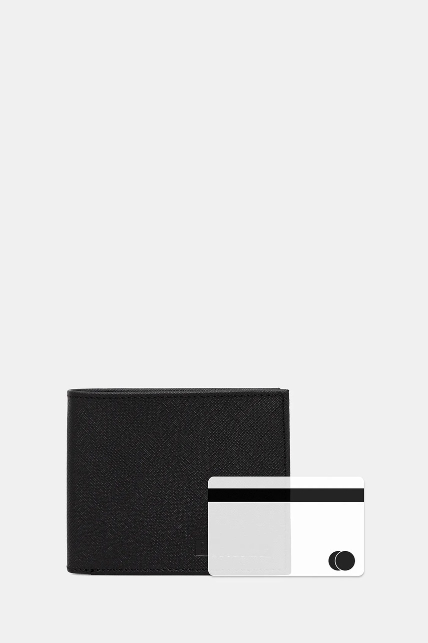 Δερμάτινο πορτοφόλι Blauer ανδρικό, χρώμα: μαύρο, TRIF01 φωτογραφία