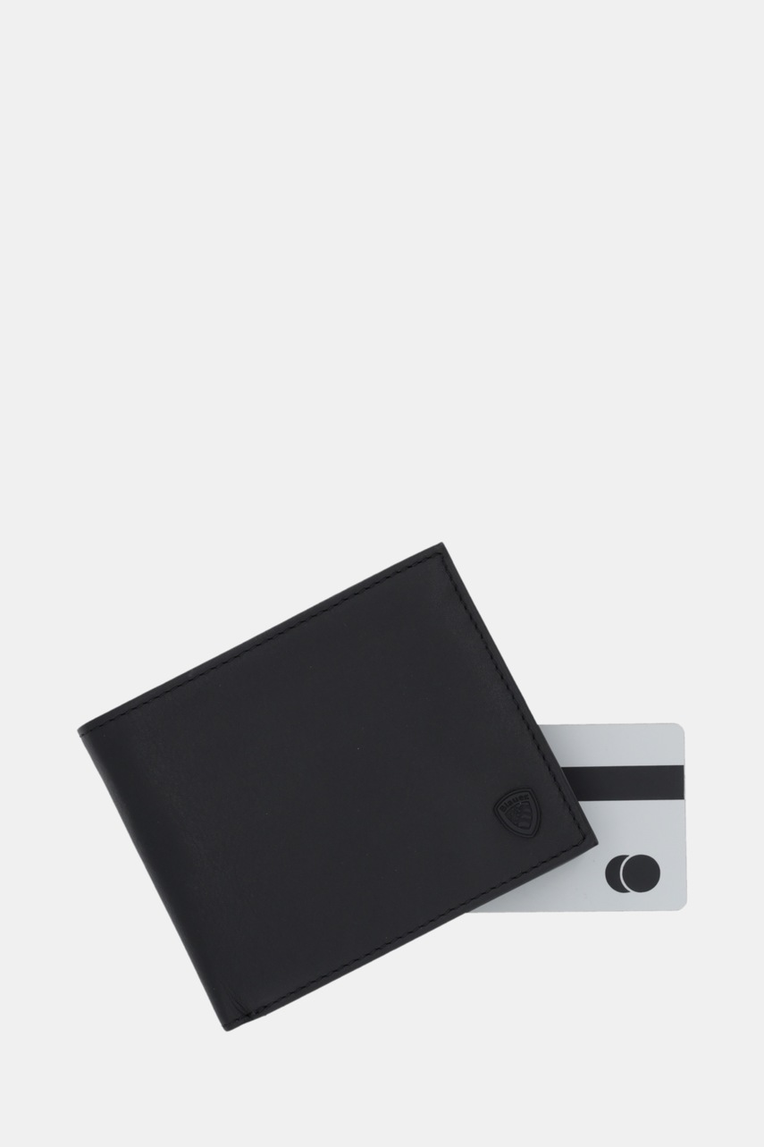 Δερμάτινο πορτοφόλι Blauer ανδρικό, χρώμα: μαύρο, TRIF01 φωτογραφία