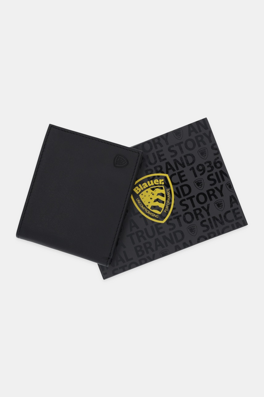 Δερμάτινο πορτοφόλι Blauer ανδρικό, χρώμα: μαύρο, TRIF01 φωτογραφία