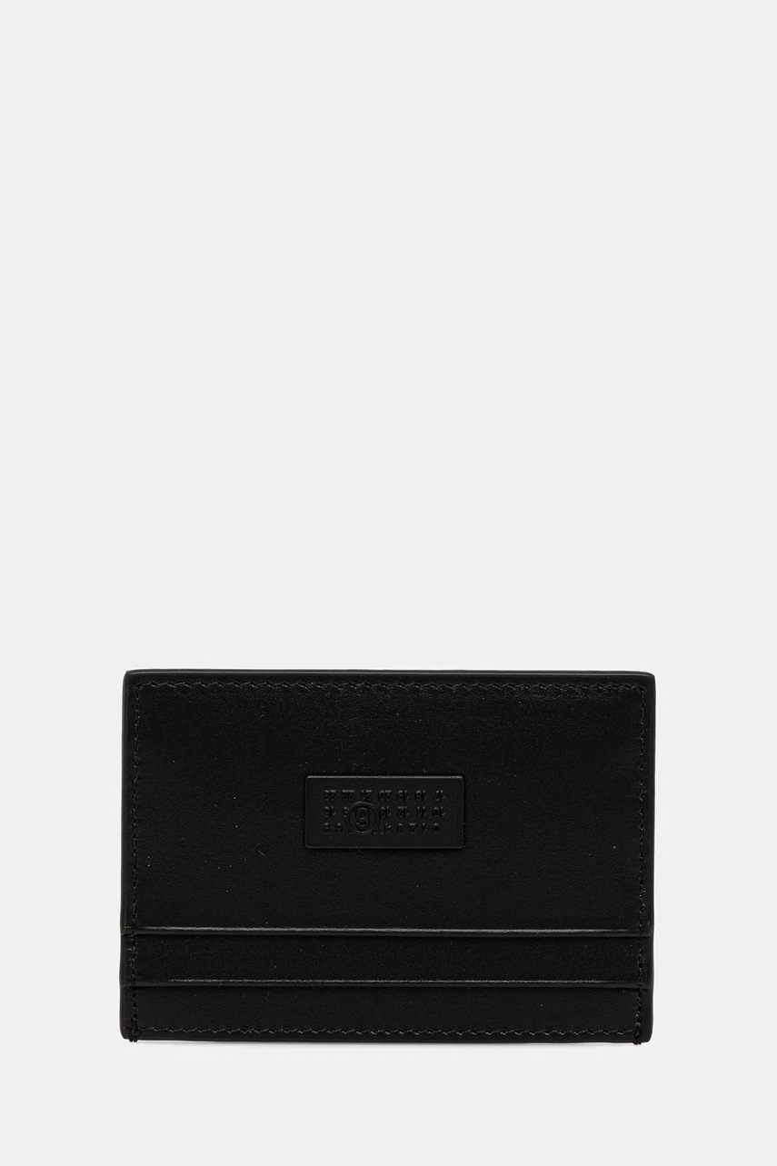 Кожаный чехол для карт MM6 Maison Margiela цвет чёрный SA5UI0026.P8622.T8013