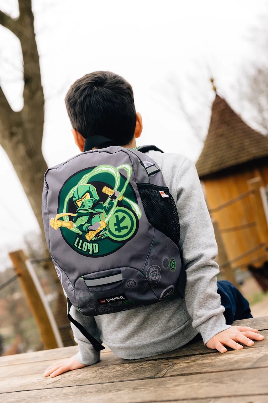 Lego ghiozdan copii NINJAGO culoarea gri, mare, 10030