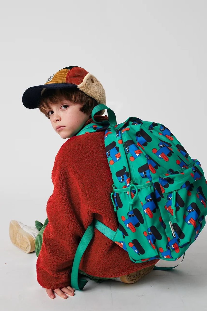 Bobo Choses ghiozdan copii Doggy Mate culoarea verde, mare, cu imprimeu, 225AI053