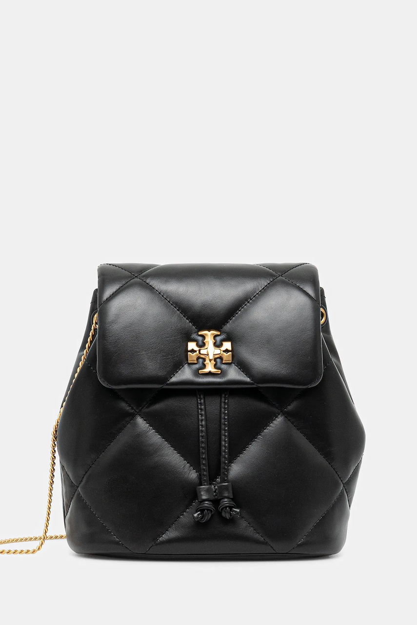 Tory Burch ghiozdan de piele Kira Diamond culoarea negru, mic, uni, 170485-001