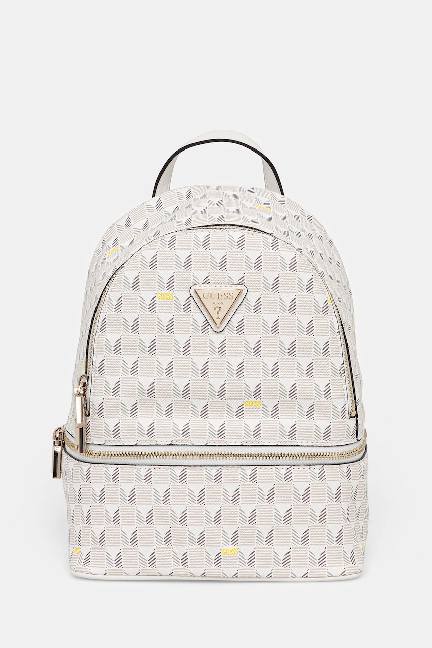 

Раница Guess FOLLIE дамска в бежово малък размер с десен TWLW96 76032, Бежов