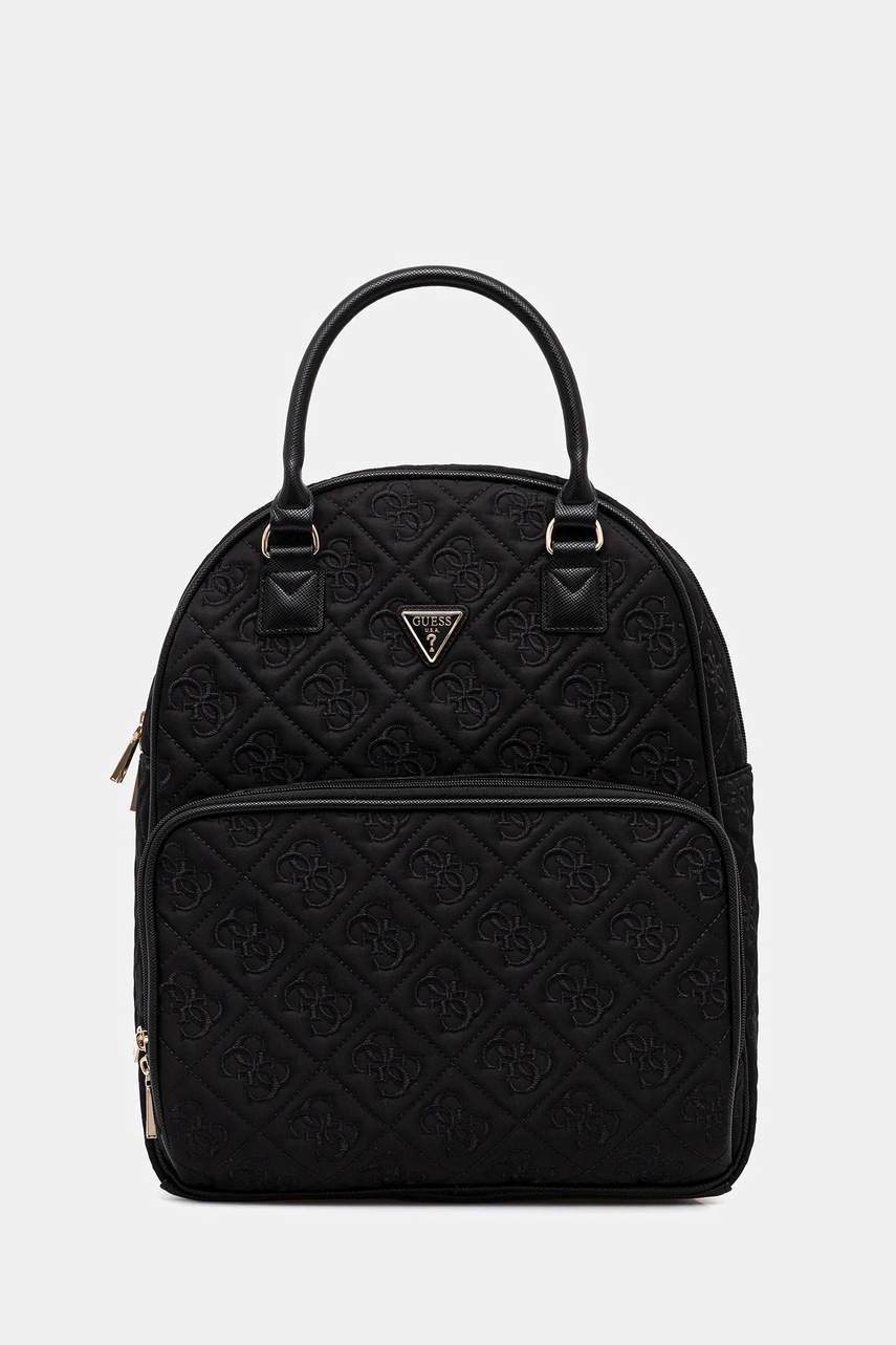 Levně Batoh Guess ADELASIA dámský, černá barva, velký, s aplikací, TWNB96 58030