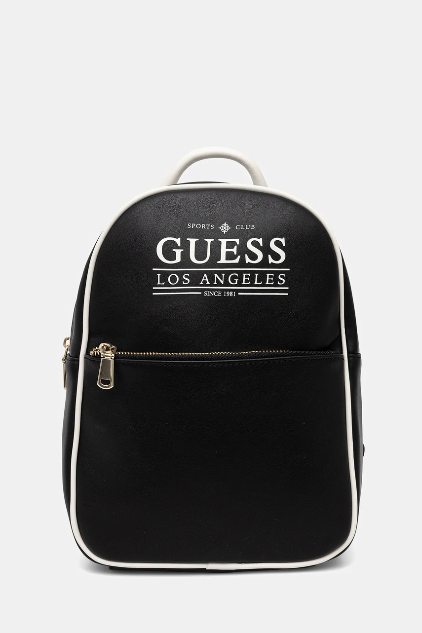 Levně Batoh Guess FANCY dámský, černá barva, malý, s potiskem, V5YZ05 WHDX0