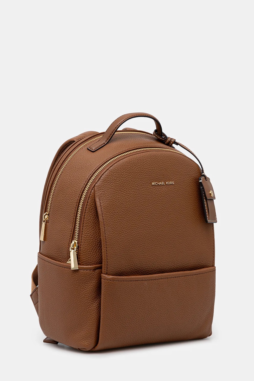 Кожаный рюкзак MICHAEL Michael Kors SABLE цвет коричневый маленький однотонный 30T5G3XB2L