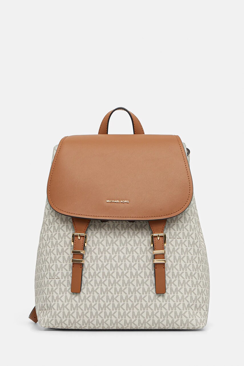 MICHAEL Michael Kors rucsac QUINN culoarea bej, mic, cu imprimeu, 30T5GQNB2B