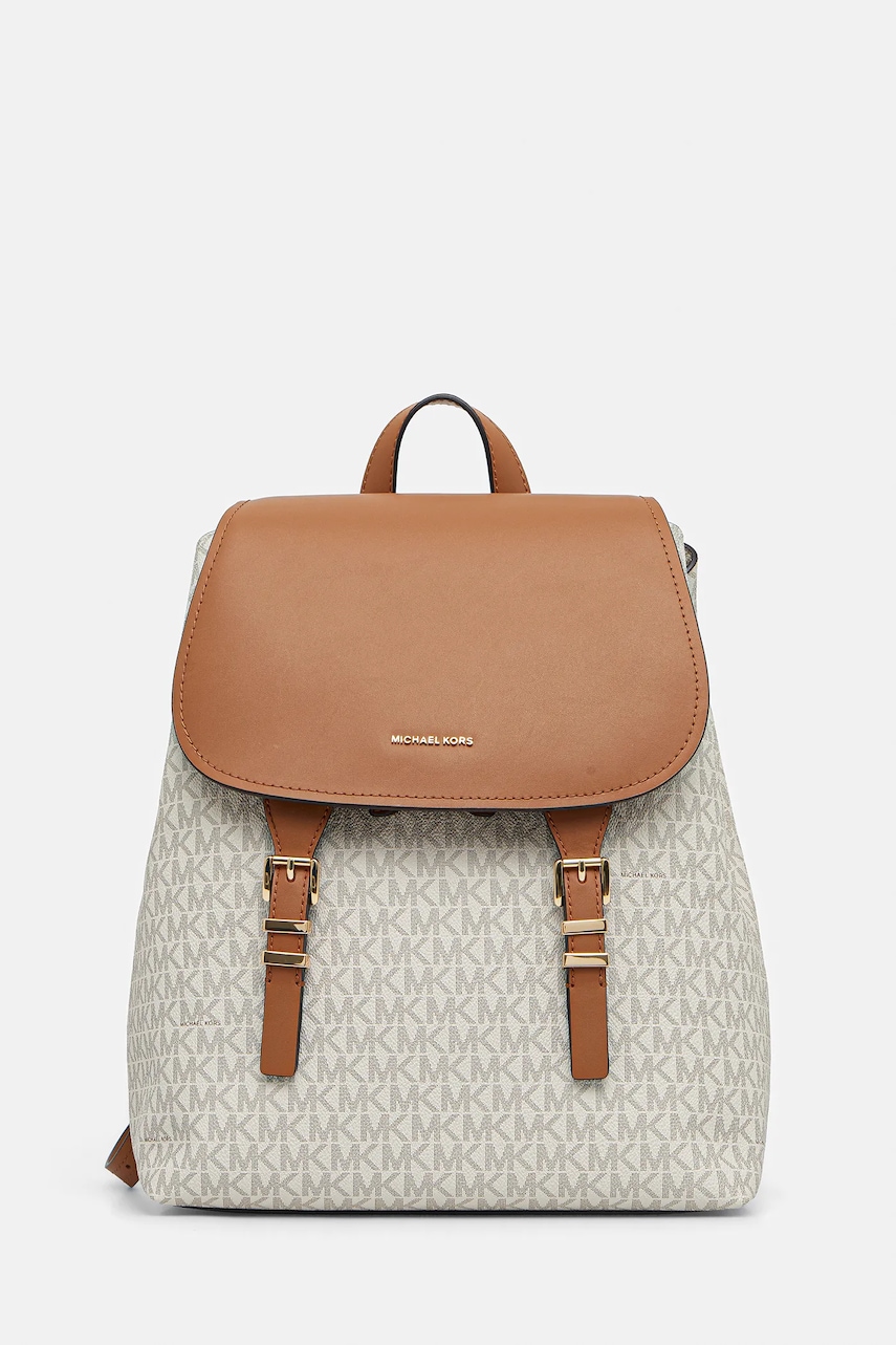 MICHAEL Michael Kors rucsac QUINN culoarea bej, mic, cu imprimeu, 30T5GQNB2B