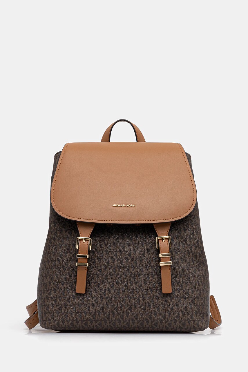 MICHAEL Michael Kors rucsac QUINN culoarea maro, mic, cu imprimeu, 30T5GQNB2B