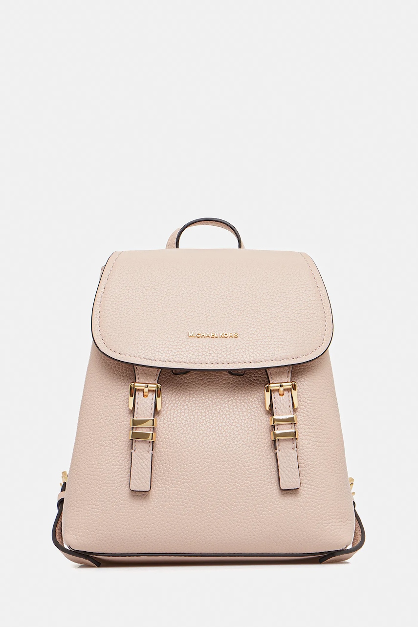 MICHAEL Michael Kors ghiozdan de piele QUINN culoarea bej, mic, uni, 30T5GQNB0L