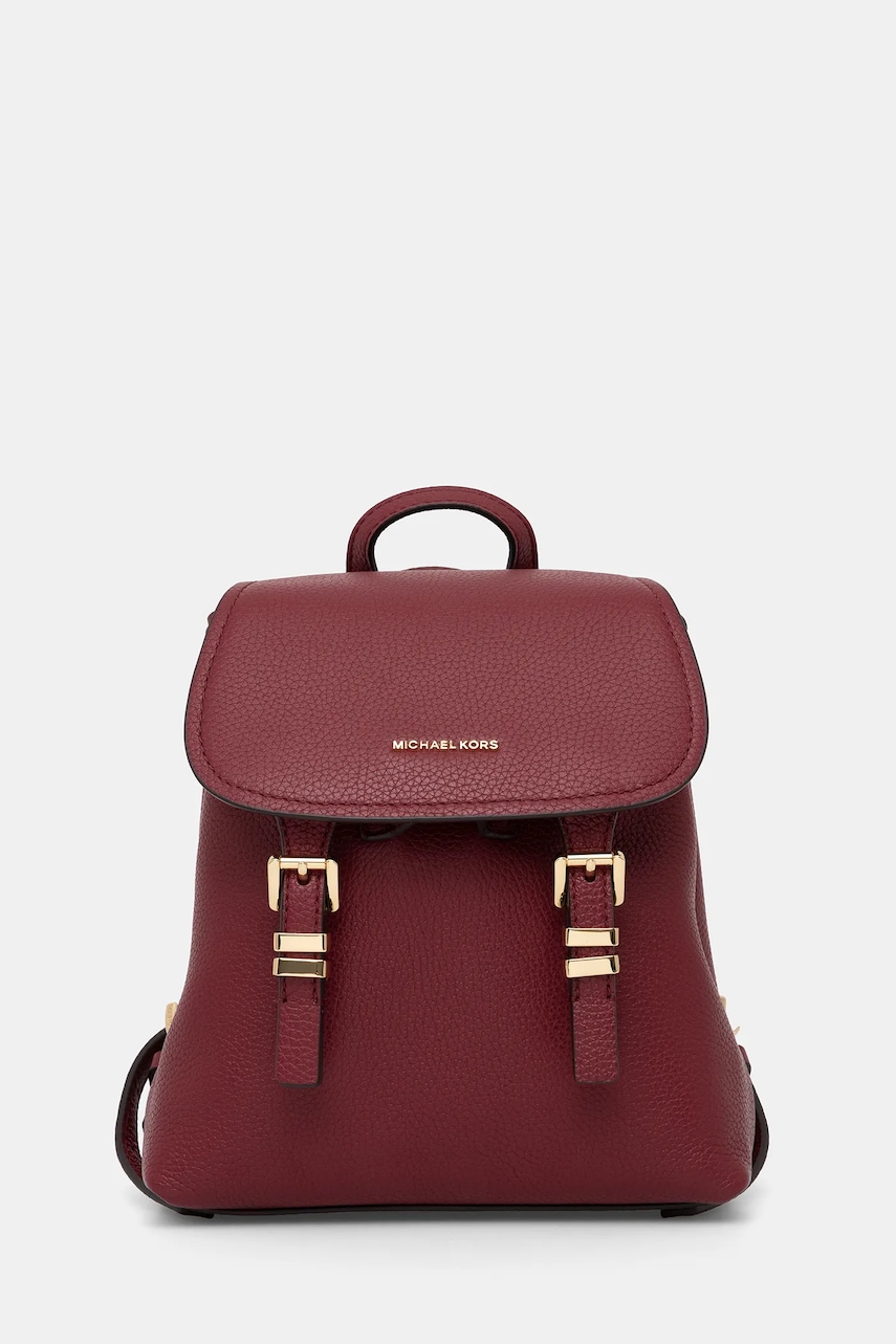 MICHAEL Michael Kors ghiozdan de piele QUINN culoarea bordo, mic, uni, 30T5GQNB0L