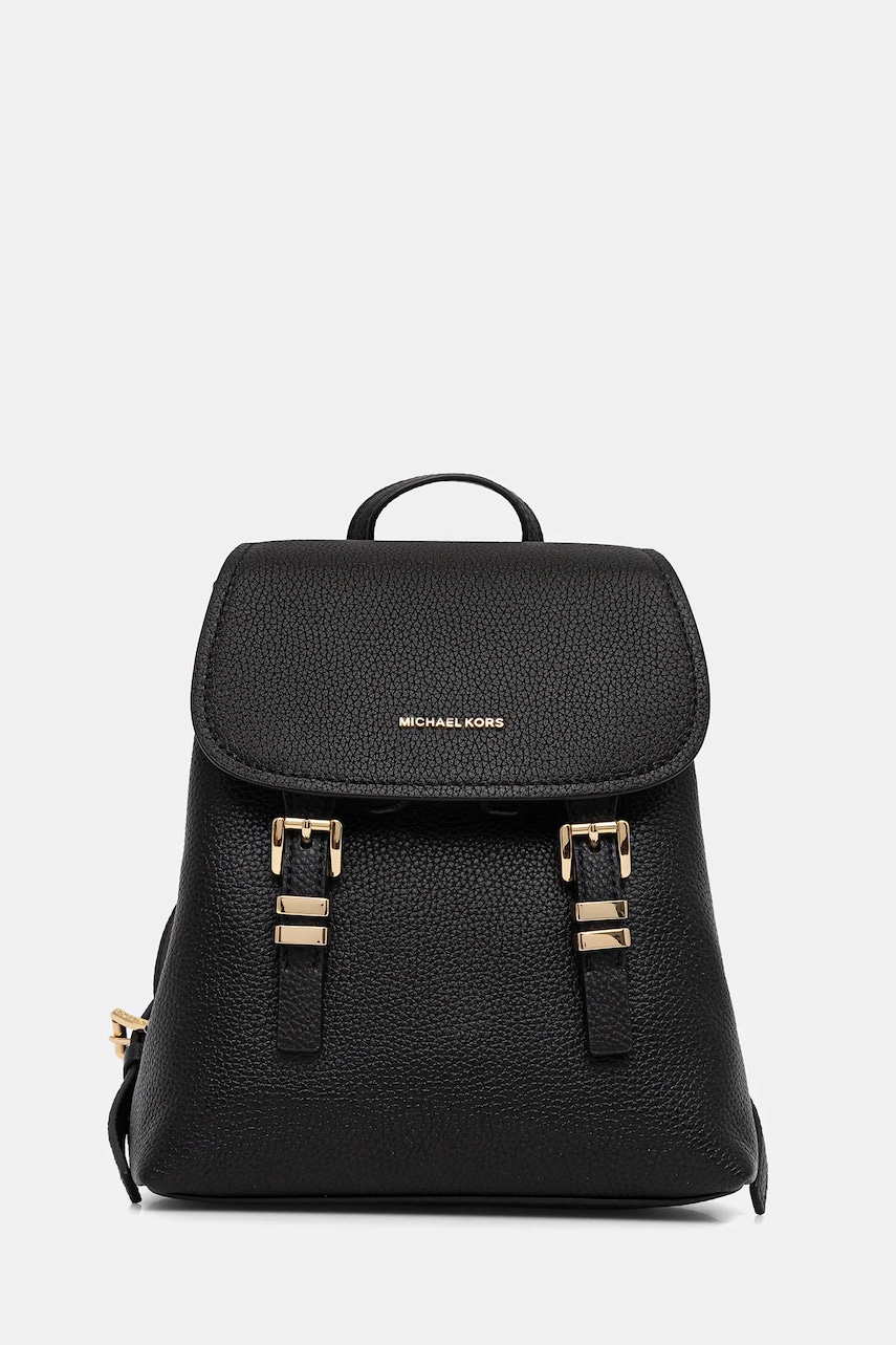 Levně Kožený batoh MICHAEL Michael Kors QUINN dámský, černá barva, malý, 30T5GQNB0L