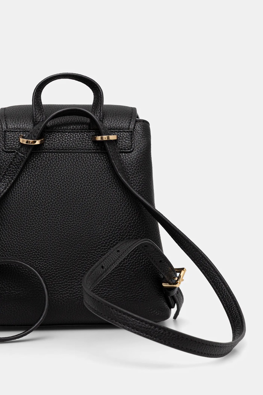 MICHAEL Michael Kors bőr hátizsák QUINN fekete, kis, sima, 30T5GQNB0L termék 2. képe