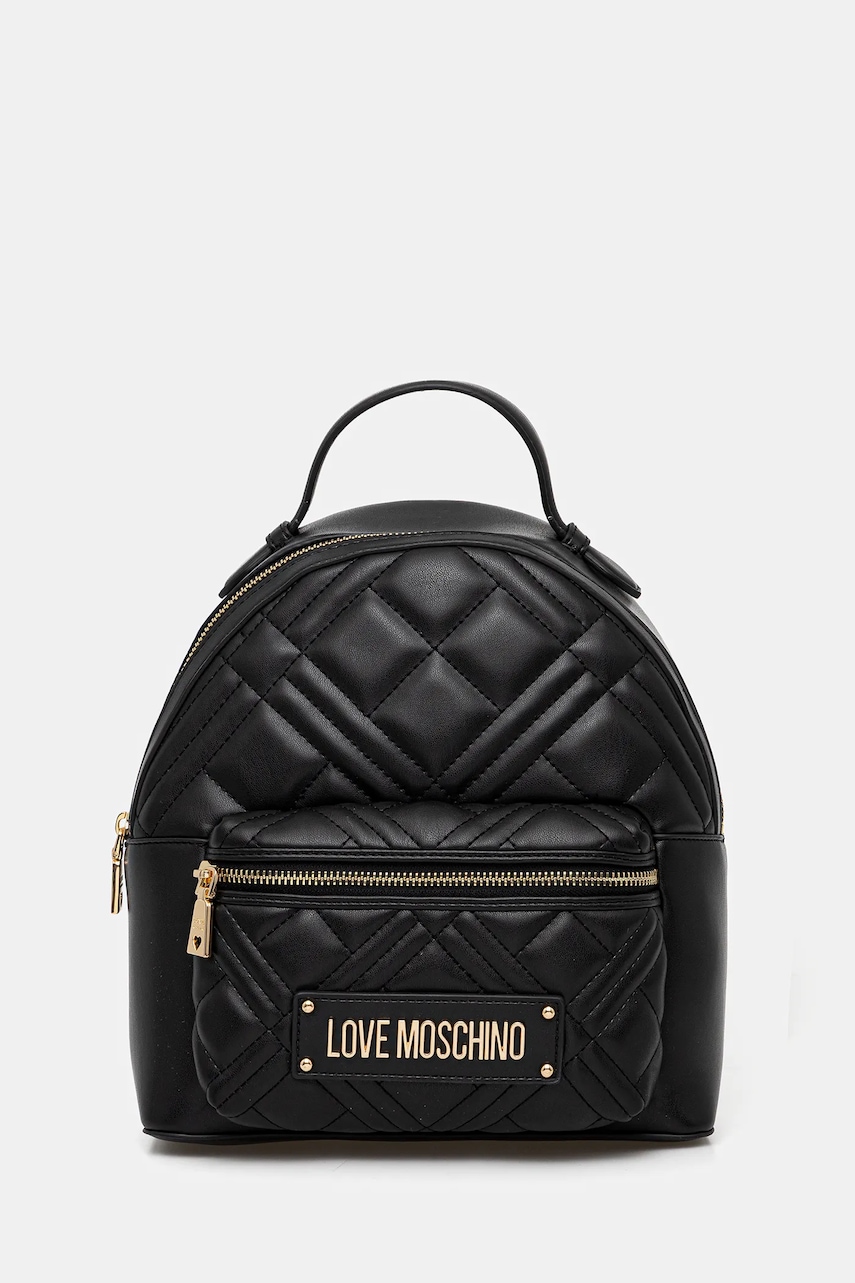 Love Moschino rucsac culoarea negru, mic, cu imprimeu, JC4148PP1NLA0000