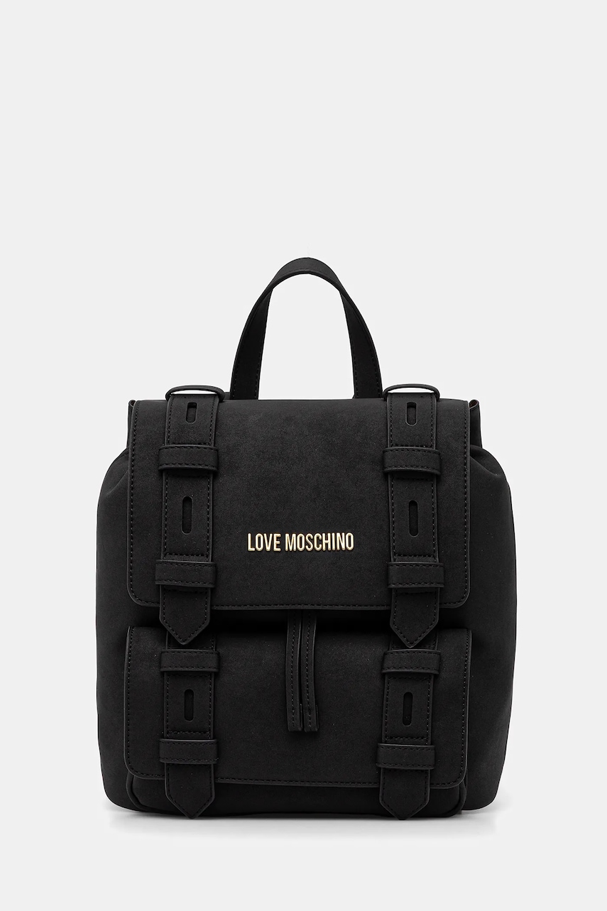 Love Moschino rucsac culoarea negru, mic, uni, JC4172PP1NLB0000