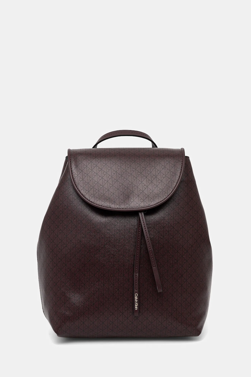 Levně Batoh Calvin Klein dámský, vínová barva, malý, LV04F3271G