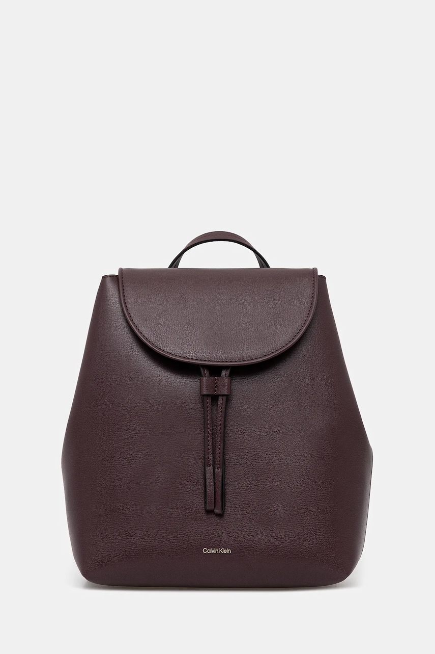 Levně Batoh Calvin Klein dámský, vínová barva, malý, LV04F3297G