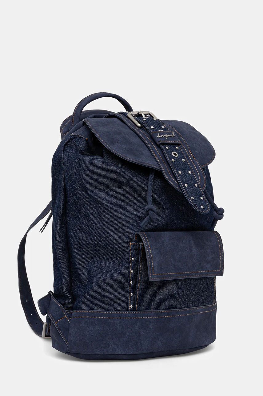 Джинсовый рюкзак Desigual BINDELLA K цвет синий большой однотонный 25WAKD06 Джинсовый рюкзак Desigual BINDELLA K цвет синий большой однотонный 25WAKD06