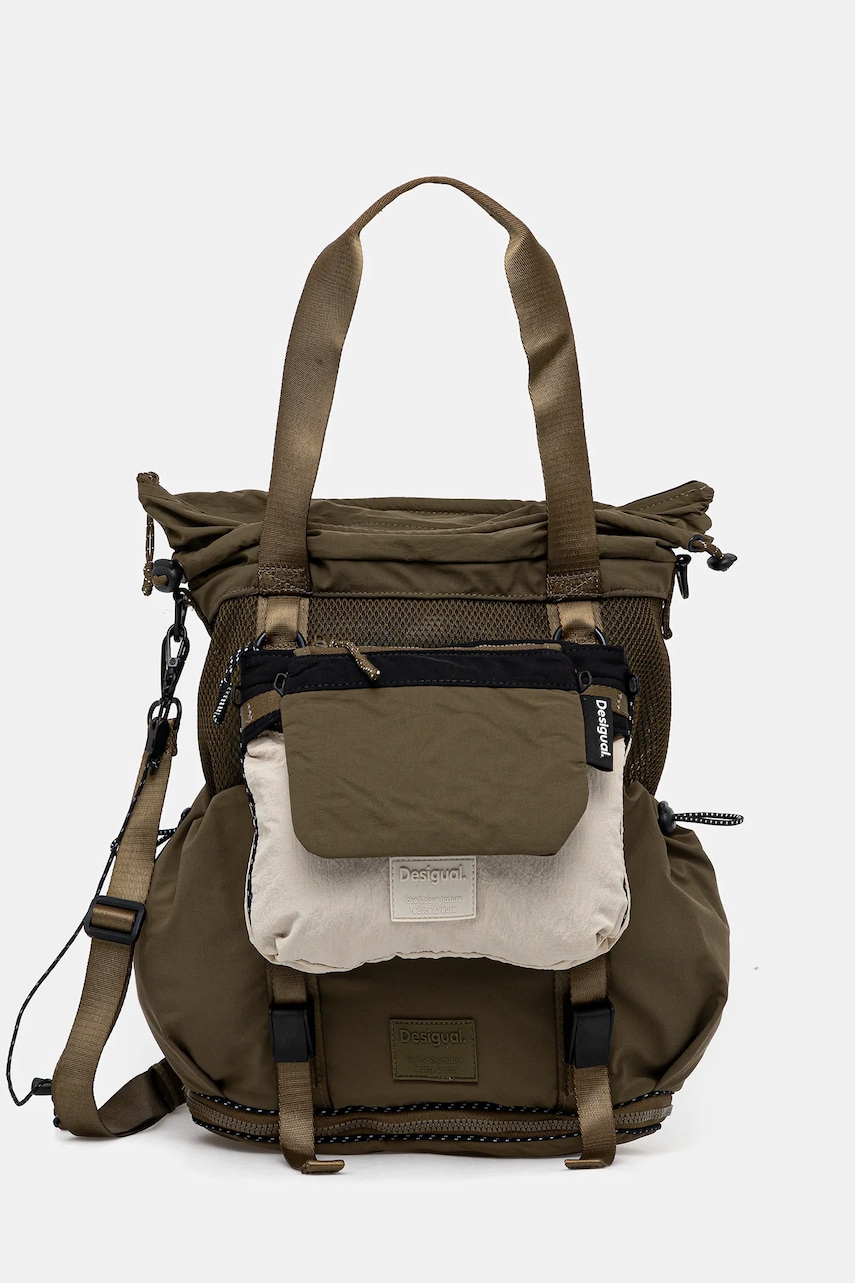 Desigual rucsac BASIC MODULAR DISCOV culoarea verde, mare, uni, 25WAKY10