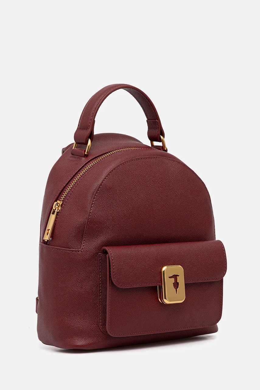 Кожаный рюкзак Trussardi цвет коричневый маленький однотонный Z607E106080N Кожаный рюкзак Trussardi цвет коричневый маленький однотонный Z607E106080N