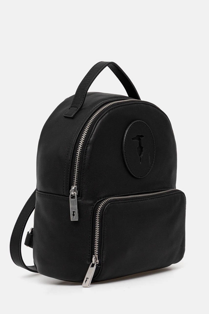 Кожаный рюкзак Trussardi цвет чёрный маленький однотонный Z658E006087N Кожаный рюкзак Trussardi цвет чёрный маленький однотонный Z658E006087N