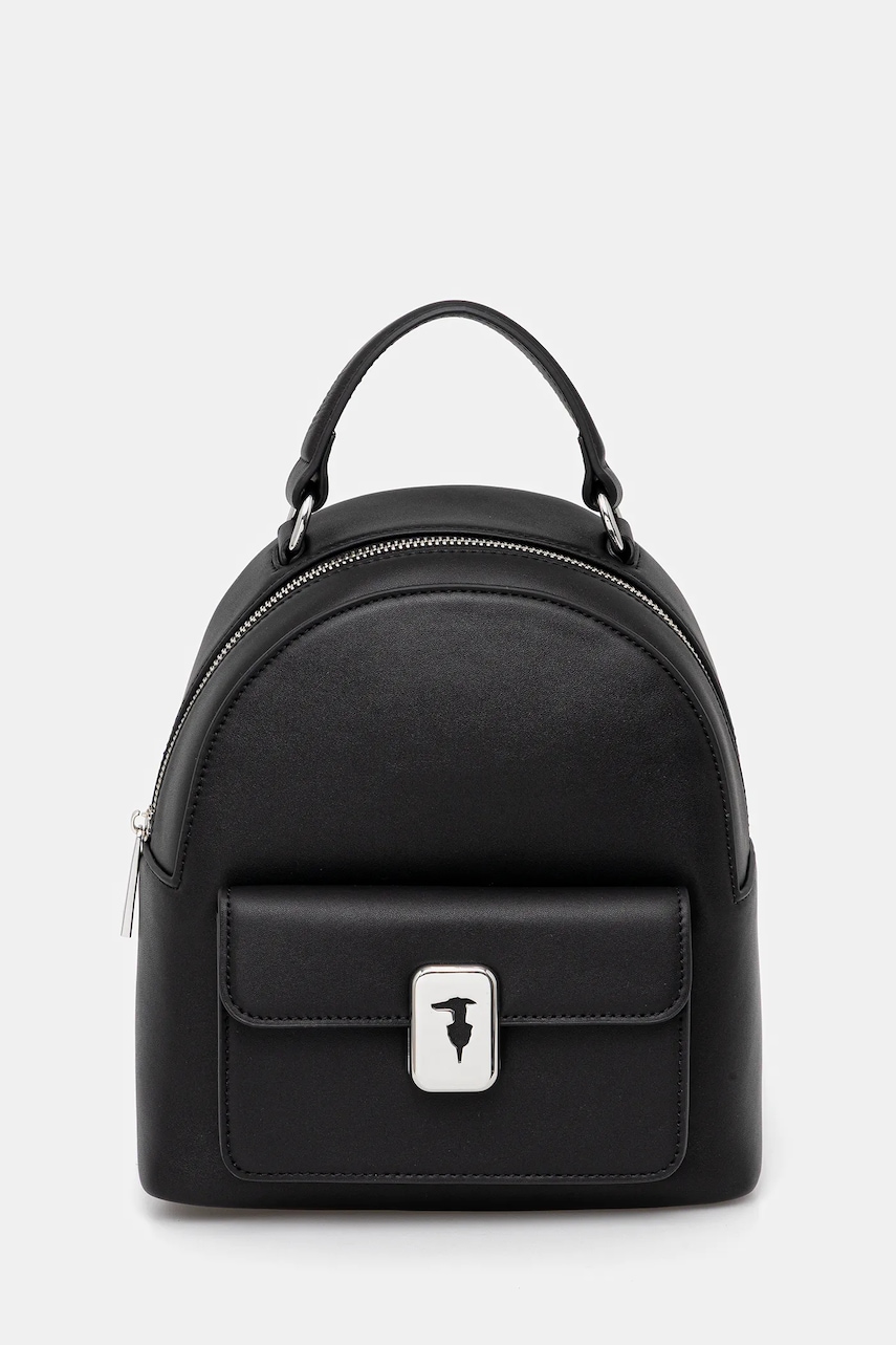 Trussardi ghiozdan de piele culoarea negru, mic, uni, Z607E005984N