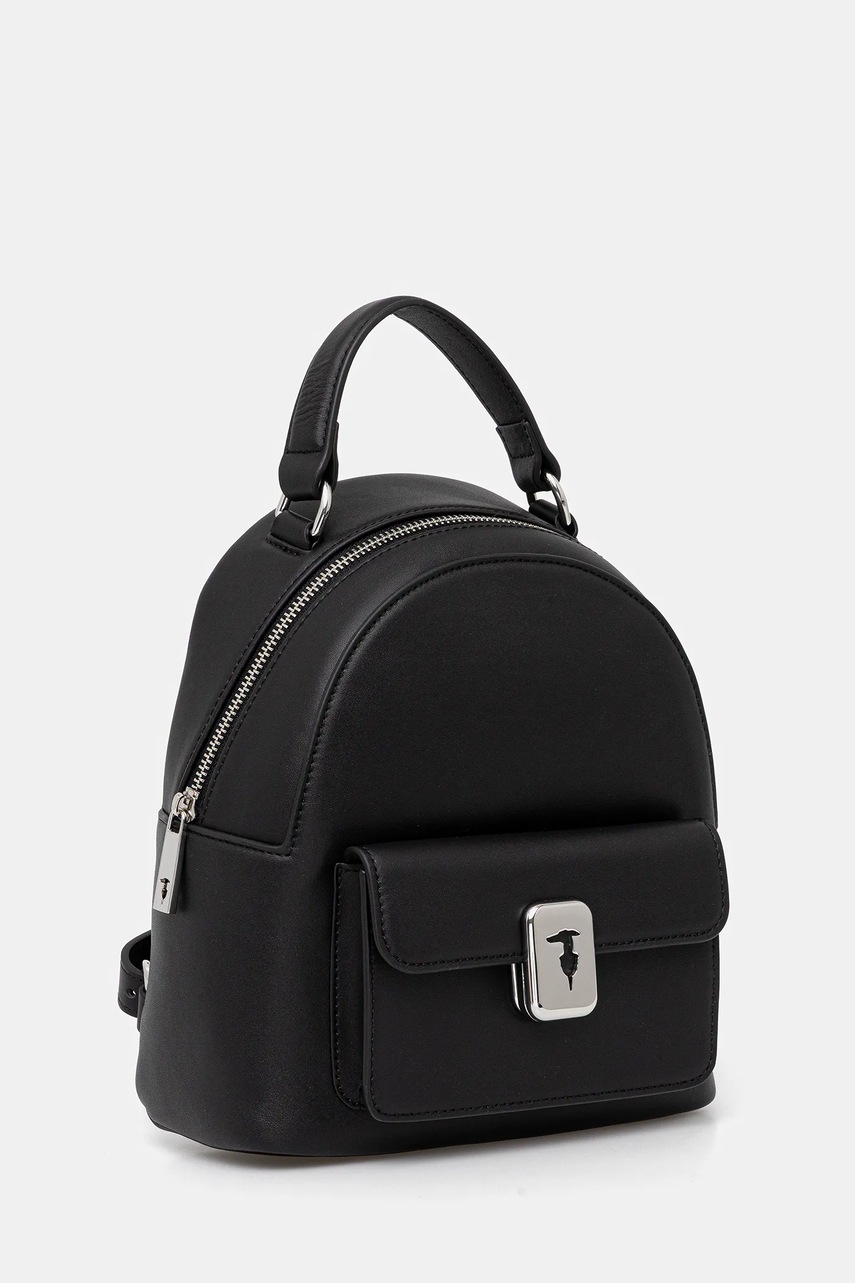 Кожаный рюкзак Trussardi цвет чёрный маленький однотонный Z607E005984N