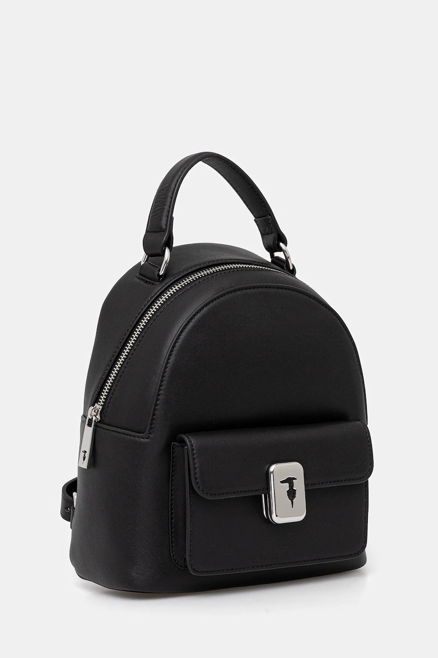 Кожаный рюкзак Trussardi цвет чёрный маленький однотонный Z607E005984N Кожаный рюкзак Trussardi цвет чёрный маленький однотонный Z607E005984N