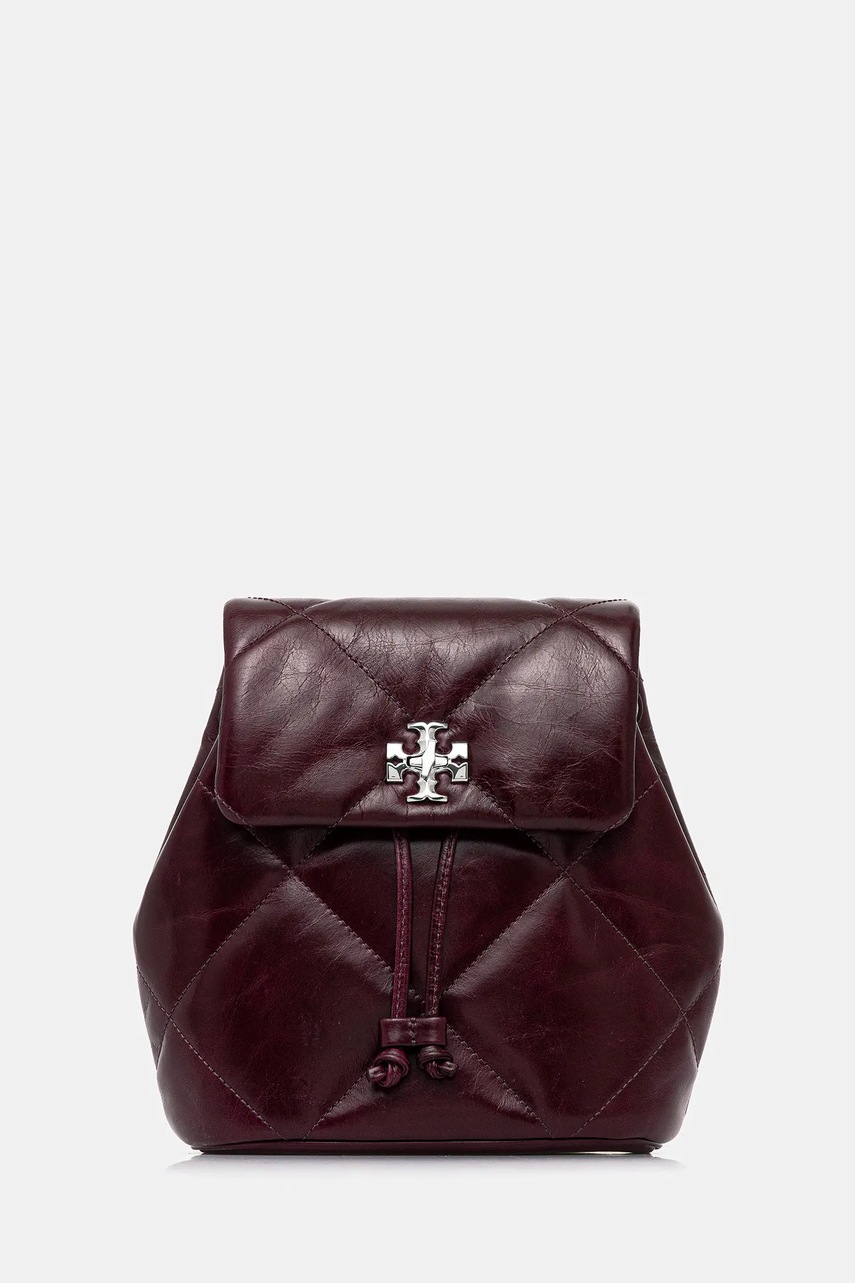 Tory Burch ghiozdan de piele Kira Diamond Quilt culoarea roșu, mic, uni, 174844.500