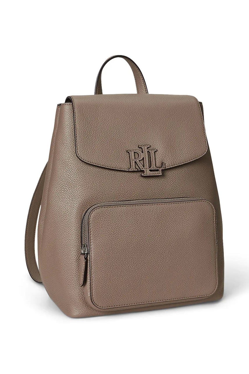 Кожаный рюкзак Lauren Ralph Lauren цвет коричневый большой однотонный 431969355