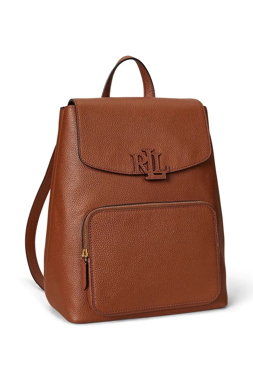 Кожаный рюкзак Lauren Ralph Lauren цвет коричневый большой однотонный 431969355