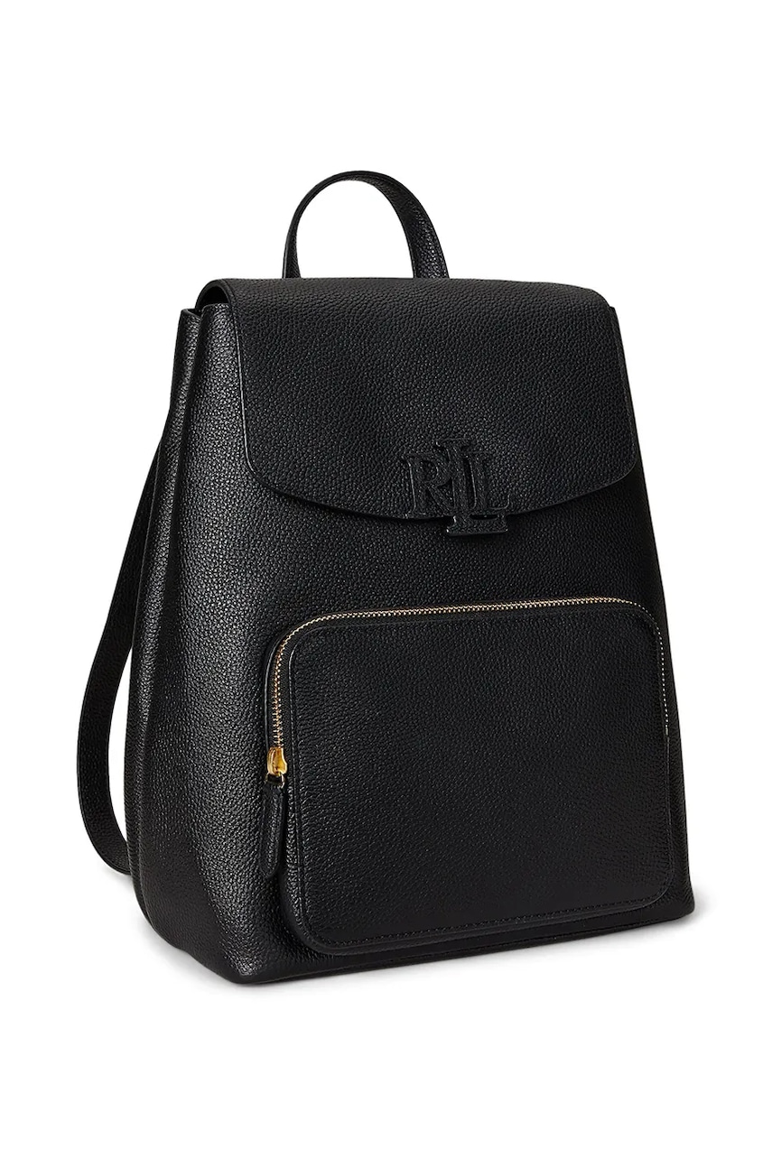 Кожаный рюкзак Lauren Ralph Lauren цвет чёрный большой однотонный 431969355 Кожаный рюкзак Lauren Ralph Lauren цвет чёрный большой однотонный 431969355