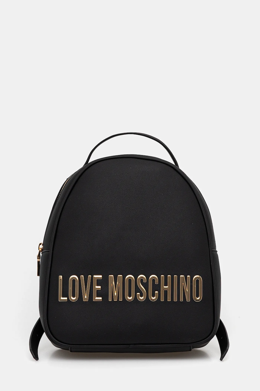 Love Moschino rucsac culoarea negru, mic, cu imprimeu, JC4197PP0NKD0000