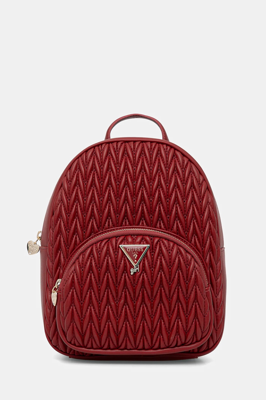 

Раница Guess в бежово малък размер с изчистен дизайн J5YZ10 WHEG0, Червен