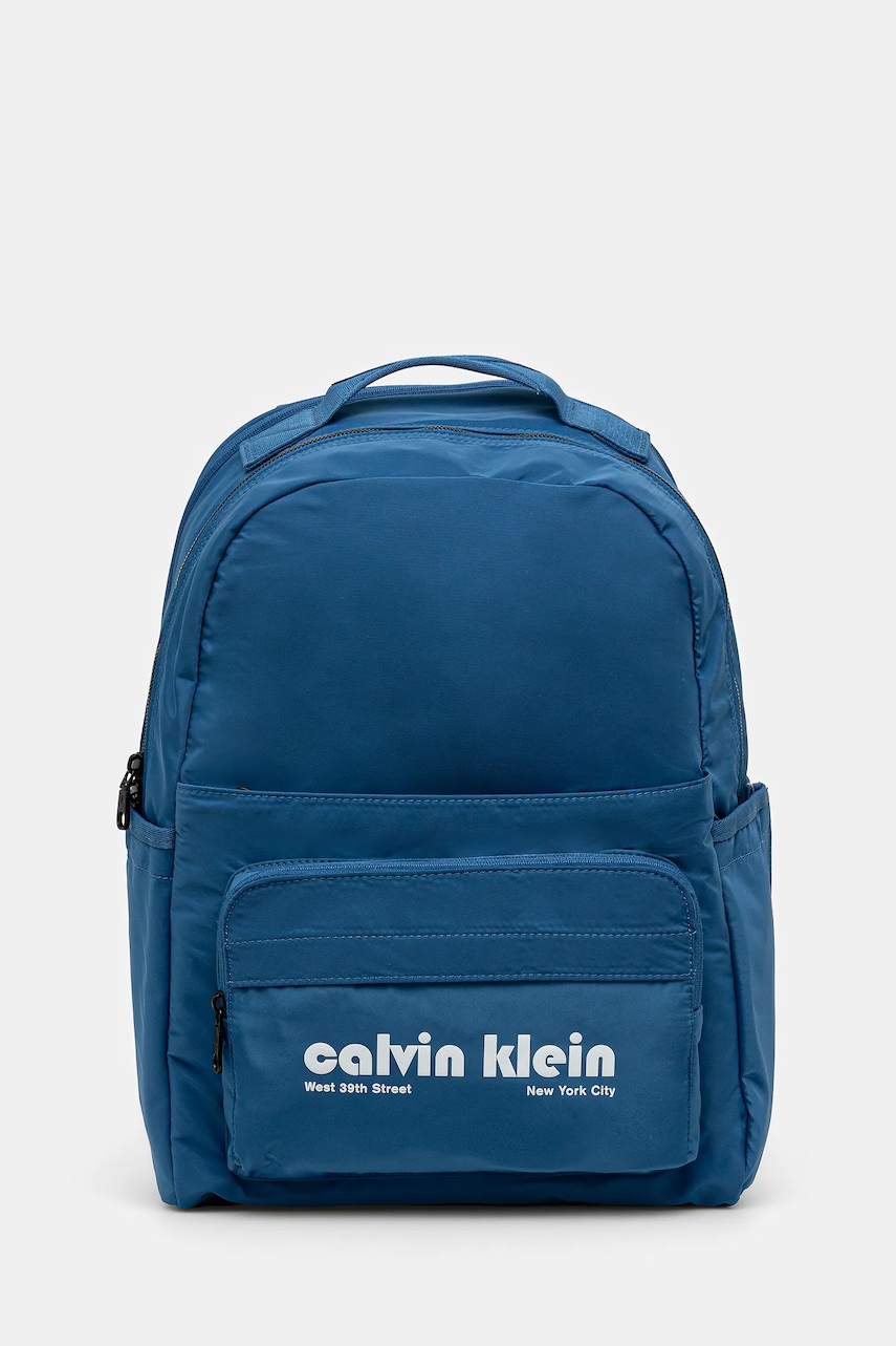 Levně Batoh Calvin Klein pánský, modrá barva, velký, s potiskem, LV04G3162G