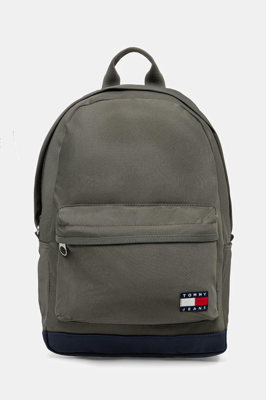 Tommy Jeans rucsac culoarea verde, mare, cu imprimeu, AM0AM13400