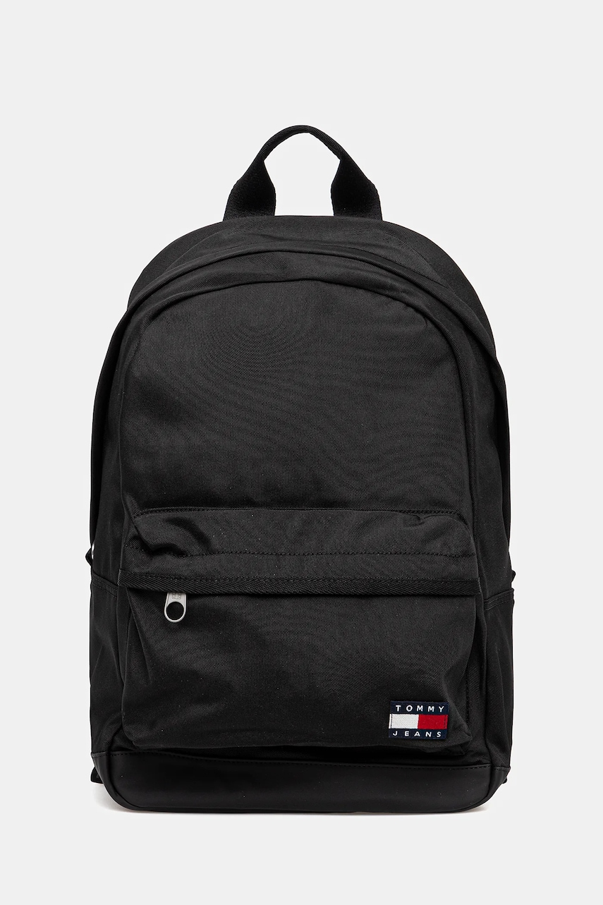 Tommy Jeans rucsac culoarea negru, mare, cu imprimeu, AM0AM13400