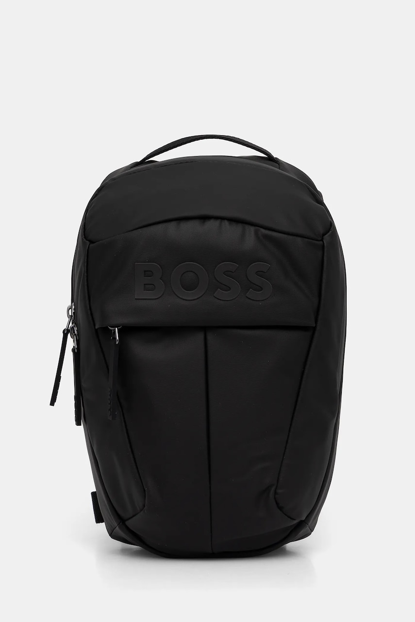 BOSS rucsac culoarea negru, mic, cu imprimeu, 50548087