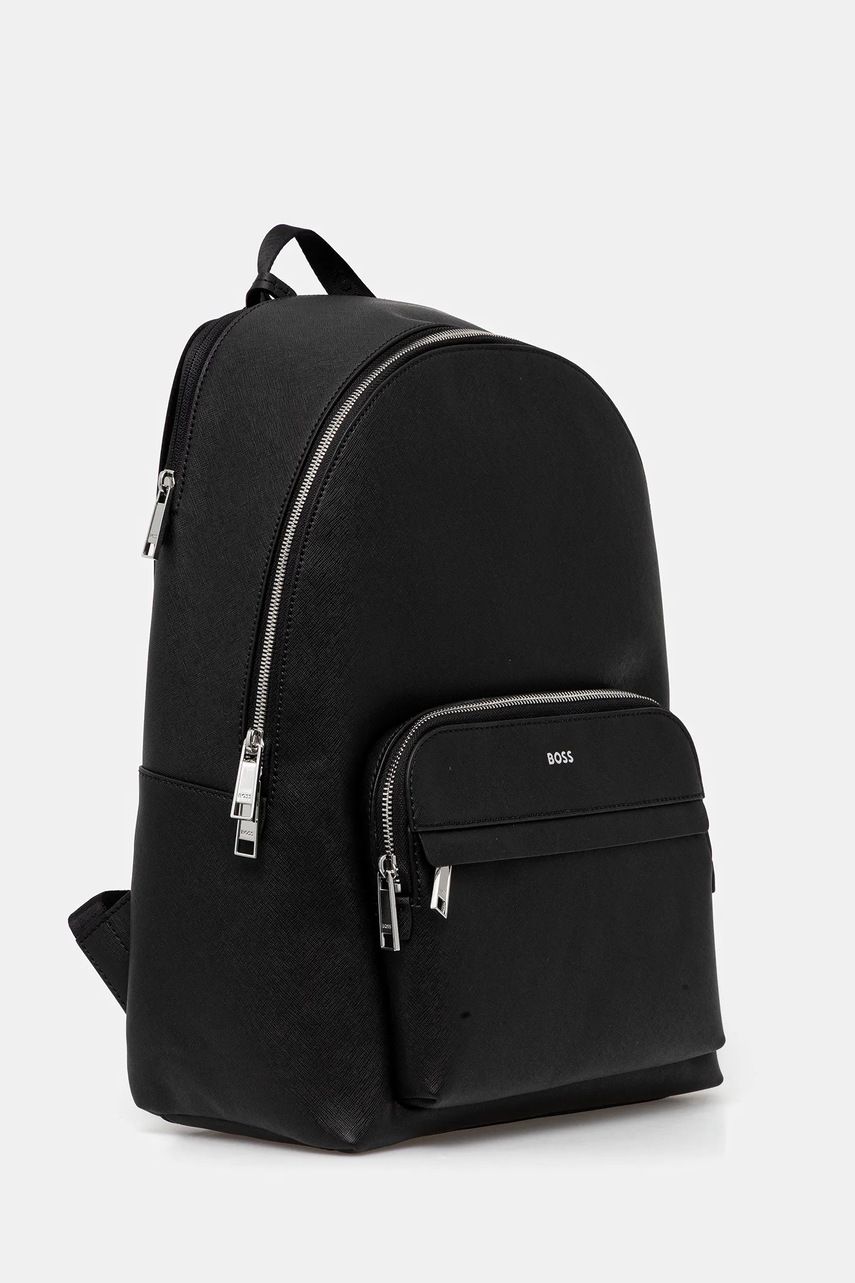 Кожаный рюкзак BOSS цвет чёрный большой однотонный 50548179