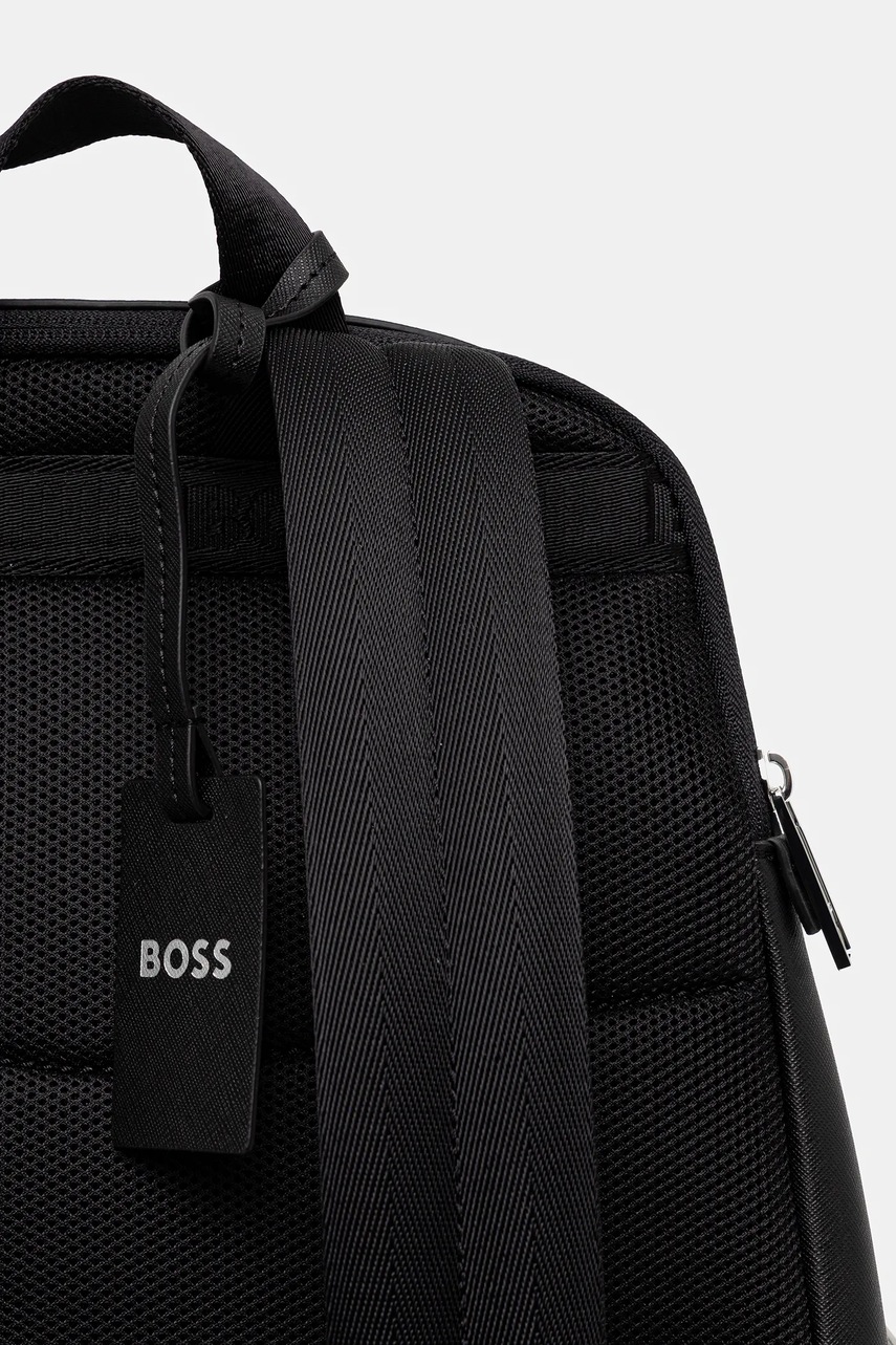 BOSS bőr hátizsák fekete, nagy, sima, 50548179 termék 2. képe