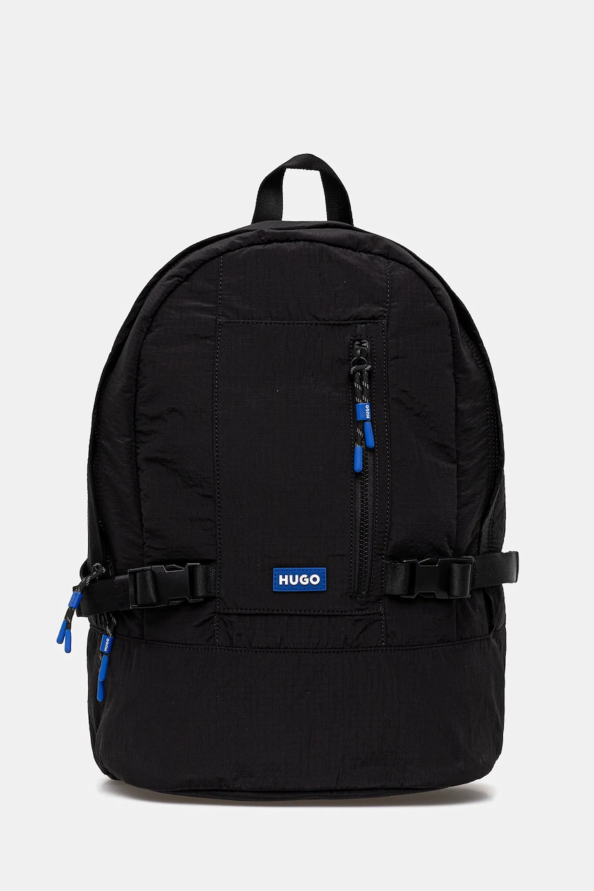 Levně Batoh Hugo Blue pánský, černá barva, velký, s aplikací, 50547604