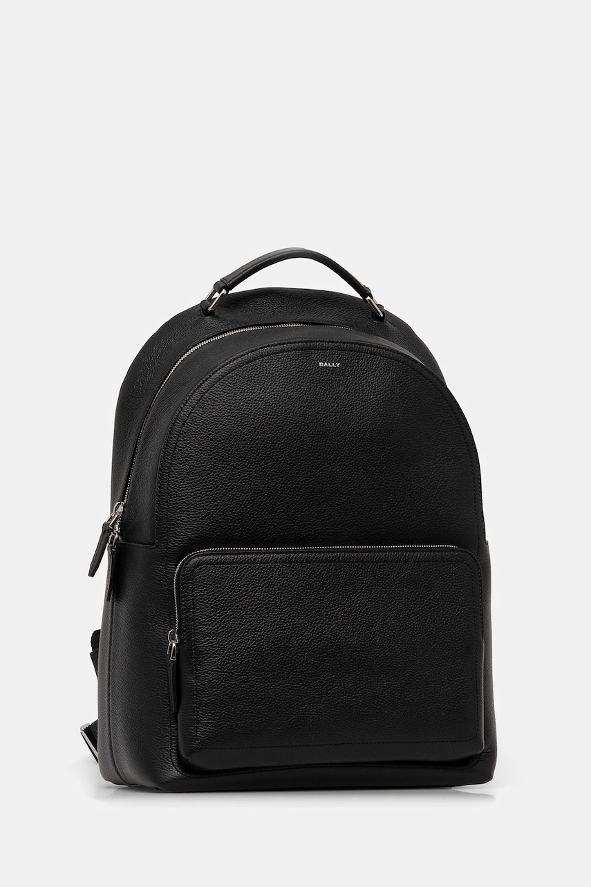 Кожаный рюкзак Bally цвет чёрный большой однотонный MAK04N Кожаный рюкзак Bally цвет чёрный большой однотонный MAK04N